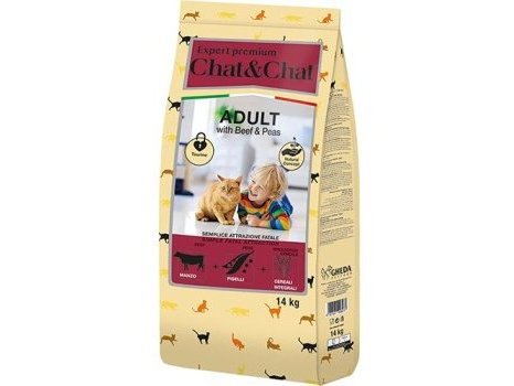 Сухой корм CHAT&CHAT EXPERT PREMIUM ADULT WITH BEEF AND PEAS  Чат и Чат для взрослых кошек с Говядиной и горохом 14 кг