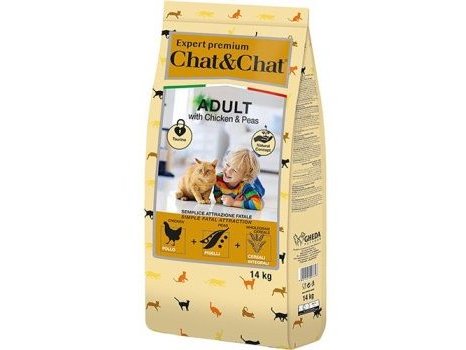 Сухой корм CHAT&CHAT EXPERT PREMIUM ADULT WITH CHICKEN AND PEAS  Чат и Чат для взрослых кошек с Курицей и горохом 14 кг