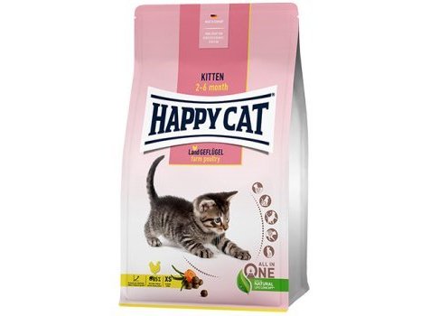 Сухой корм HAPPY CAT KITTEN LAND GEFLUEGEL  Хэппи Кэт для Котят Домашняя Птица 4 кг