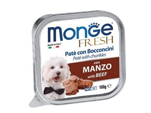 MONGE DOG FRESH BEEF Влажный корм Консервы Монж Фреш для взрослых собак Говядина (цена за упаковку) 100 гр х 24 шт