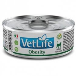 Лечебный корм FARMINA VETLIFE OBESITY Диета Фармина для кошек при Ожирении (цена за упаковку) 85г х 12шт