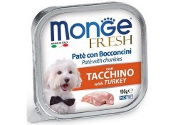 MONGE DOG FRESH TURKEY Влажный корм Консервы Монж Фреш для взрослых собак Индейка (цена за упаковку) 100 гр х 32 шт