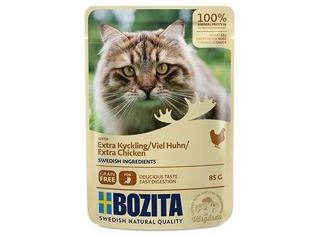Влажный корм BOZITA EXTRA CHICKEN Паучи Бозита для взрослых кошек кусочки в соусе Курица (цена за упаковку) 85 гр х 12 шт