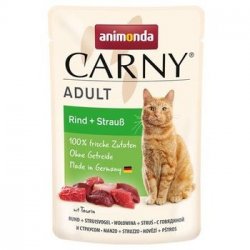 ANIMONDA CARNY ADULT Паучи Анимонда для взрослых кошек Говядина Страус (цена за упаковку) 85 гр х 12 шт 