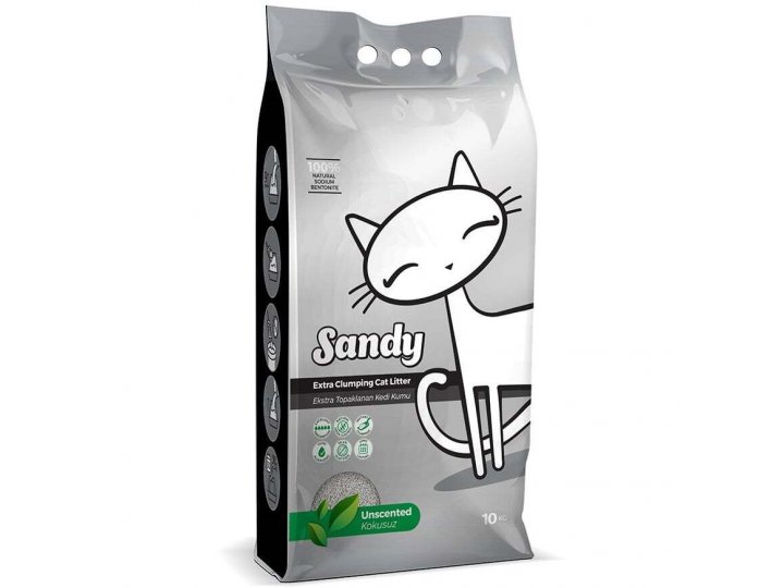 SANDY UNSCENTED Комкующийся наполнитель Сэнди для кошачьего туалете Без ароматизатора 10 кг