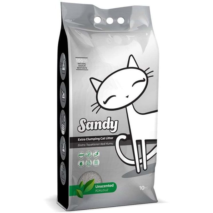 SANDY UNSCENTED Комкующийся наполнитель Сэнди для кошачьего туалете Без ароматизатора 10 кг