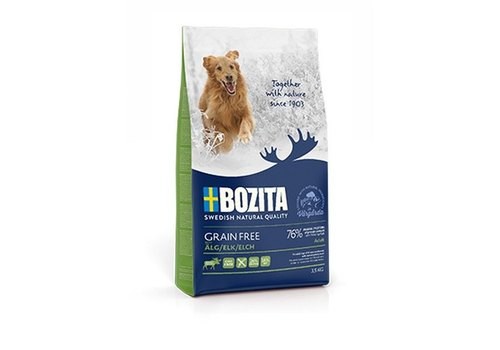 BOZITA GRAIN FREE ELK Сухой Беззерновой корм Бозита для взрослых собак с нормальным уровнем активности с мясом Лося 3,5 кг