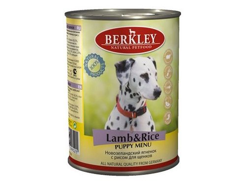 Консервы BERKLEY PUPPY LAMB & RICE   Беркли для Щенков Ягненок с рисом (цена за упаковку) 400 гр х 6 шт