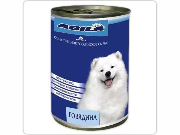 Влажный корм AGILA консервы Агила для собак - Говядина 410 гр х 6 шт / цена за упаковку /