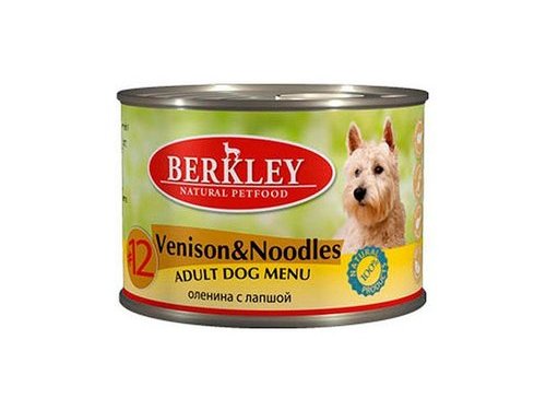 BERKLEY №12 ADULT VENISON & NOODLES Консервы Беркли для собак Оленина с лапшой (цена за упаковку) 200 гр  х 6 шт