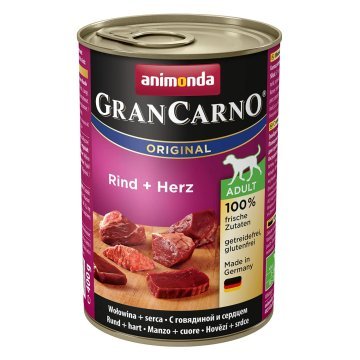 Консервы ANIMONDA GRANCARNO ORIGINAL ADULT   Анимонда для собак с Говядиной и Сердцем (цена за упаковку) 400 гр х 6 шт