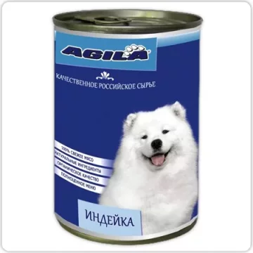 Влажный корм AGILA консервы Агила для собак - Индейка 410 гр х 6 шт / цена за упаковку /