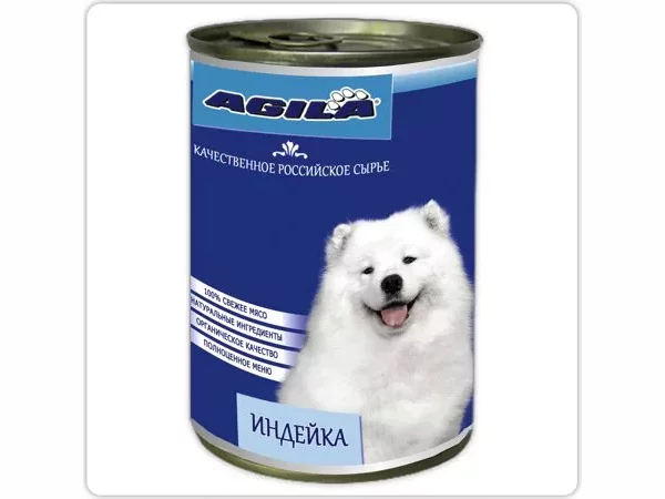 Влажный корм AGILA консервы Агила для собак - Индейка 410 гр х 6 шт / цена за упаковку /