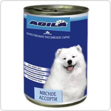 Влажный корм AGILA консервы Агила для собак - Мясное ассорти 410 гр х 6 шт / цена за упаковку /