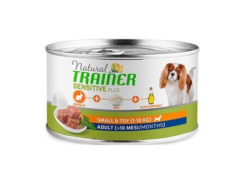Влажный корм TRAINER NATURAL SENSITIVE PLUS MINI ADULT RABBIT Гипоаллергенные консервы Трейнер для взрослых собак Мелких пород с Кроликом (цена за упаковку) 150 гр х 24 шт