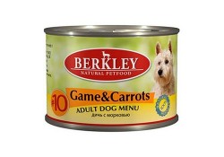 BERKLEY №10 ADULT GAME & CARROTS Консервы Беркли для собак Дичь с морковью (цена за упаковку) 200 гр х 6 шт
