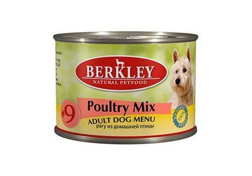 BERKLEY №9 ADULT POULTRY MIX Консервы Беркли для собак Рагу из домашней птицы (цена за упаковку) 200 гр х 6 шт