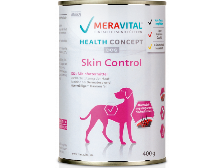MeraVital Skin control (вет.консервы для собак) Ветеринарные консервы для собак при дерматозе и чрезмерном выпадении шерсти 400 гр х 6 шт