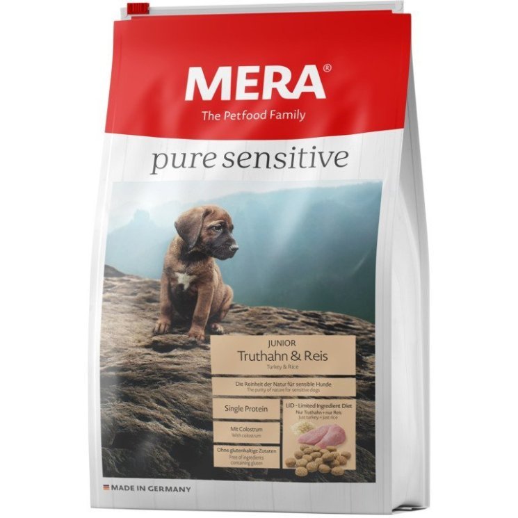  Сухой корм MERA PURE SENSITIVE JUNIOR TRUTHAHN&REIS для щенков с индейкой и рисом 4 кг 