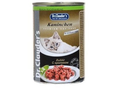 DR. CLAUDER`S   Консервы Доктор Клаудер для кошек Кусочки в соусе с Кроликом 415 гр х 12 шт / цена за упаковку /