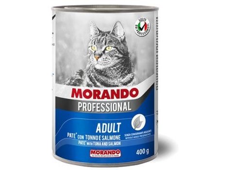 Консервы MORANDO PROFESSIONAL ADULT PATE  Морандо для кошек паштет с Тунцом и Лососем (цена за упаковку) 400 гр х 24 шт