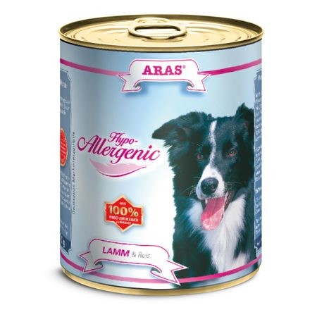 ARAS Hypo-Allergenic · Консервы для собак · Ягненок с рисом · 820гр