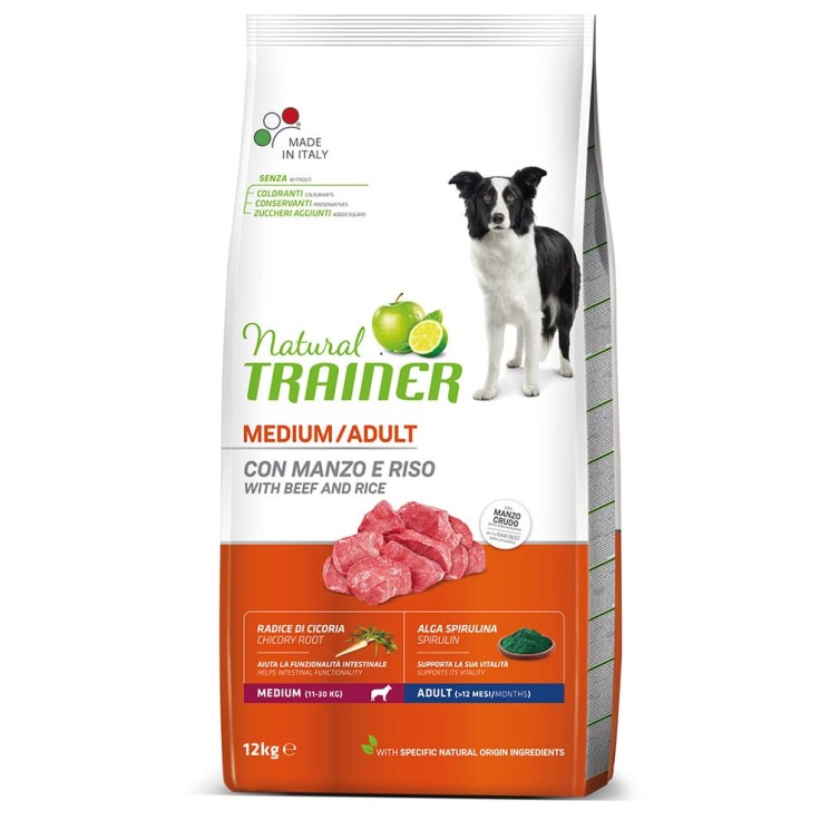 Сухой корм Natural Trainer Dog Medium Adult - Beef and Rice Трейнер  для взрослых собак средних пород Говядина с рисом 12 кг