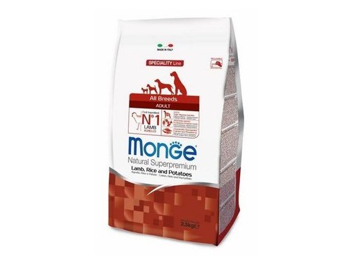 MONGE DOG SPECIALITY ADULT LAMB & RICE Сухой корм Монж Спешиалити для взрослых собак всех пород Ягненок с рисом и картофелем 12 кг