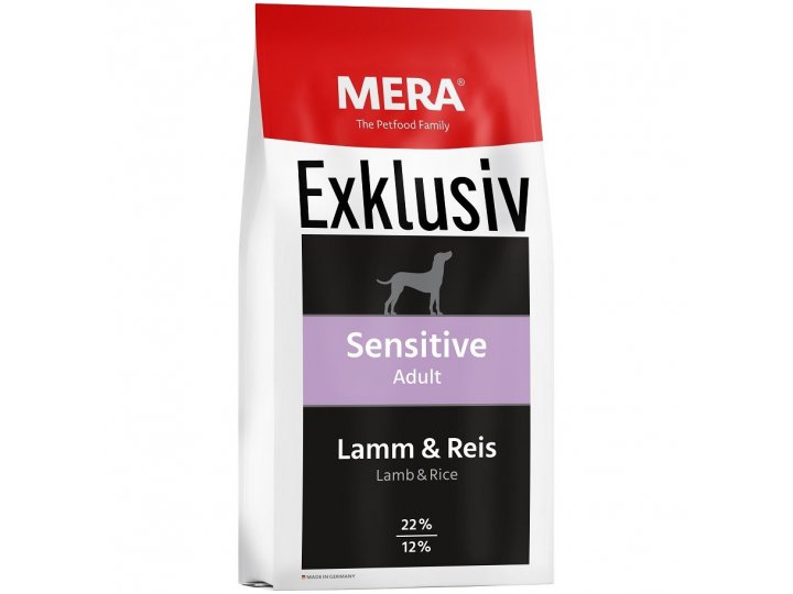 Сухой корм для собак Mera Exklusiv Sensitive Adult Lamm & Reis (Ягненок и рис) Профессиональный полнорационный корм для собак с нормальным уровнем активности 15 кг