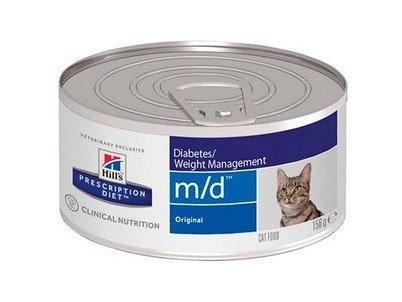 HILLS PRESCRIPTION DIET M\D DIABETES WEIGHT MANAGEMENT Лечебные консервы Хиллс для кошек при Сахарном диабете Ожирении (цена за упаковку) 156 гр х 24 шт
