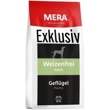 Сухой корм для собак MERA EXKLUSIV geflugel (с курицей без пшеницы) Профессиональный корм для взрослых собак с повышенным уровнем активности 15 кг