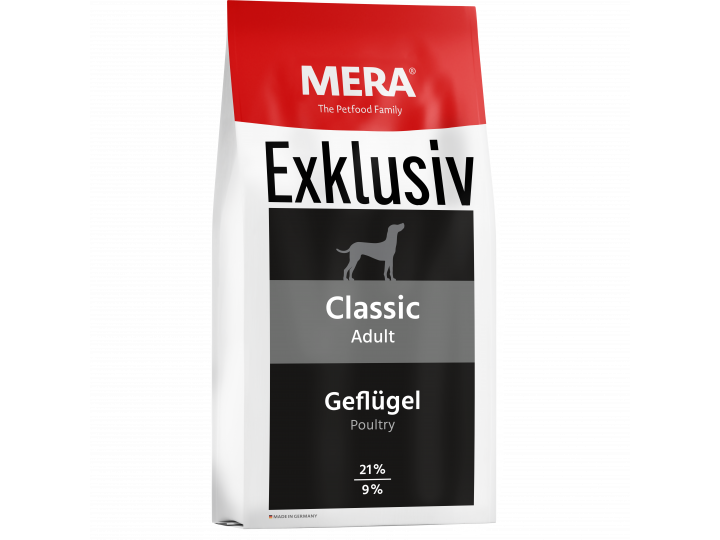 Сухой корм для собак Mera Exklusiv adult Classic (с курицей) Профессиональный корм для взрослых собак с нормальным уровнем активности 15 кг
