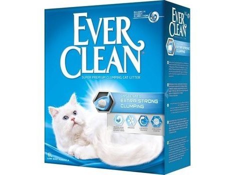 EVER CLEAN EXTRA STRONG UNSCENTED Наполнитель для кошачьего туалета комкующийся Эвер Клин без ароматизатора Голубой 10 л