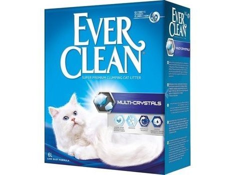 EVER CLEAN MULTI CRYSTALS Наполнитель для кошачьего туалета комкующийся Эвер Клин с Мультикристаллами для Контроля запаха Сиреневый 6л