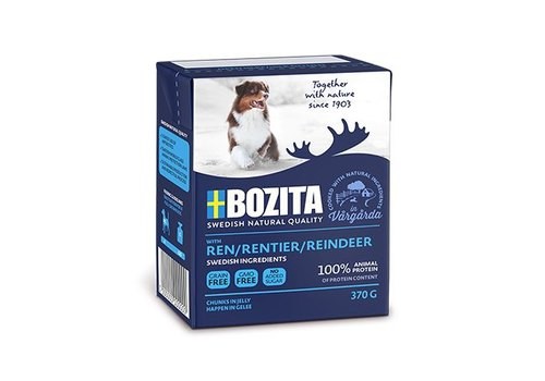 Влажный корм BOZITA NATURALS REINDEER Консервы Бозита Натуралс для собак кусочки в желе мясо Оленя (цена за упаковку) 370 гр х 16 шт