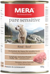 Влажный корм MERA PURE SENSITIVE NASSFUTTER RIND (консервы для собак с говядиной) цена за упаковку 400 гр х 6 шт 