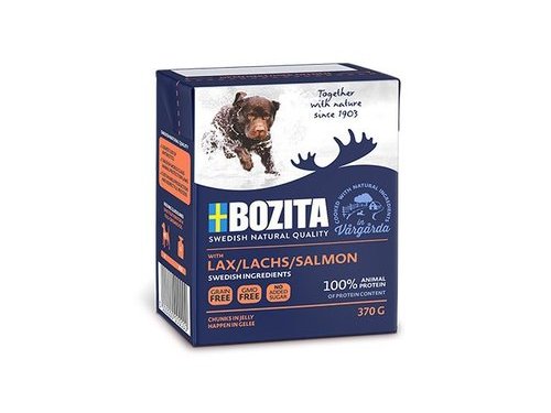 Влажный корм BOZITA NATURALS SALMON Консервы Бозита Натуралс для собак кусочки в желе Лосось (цена за упаковку) 370 гр х 16 шт
