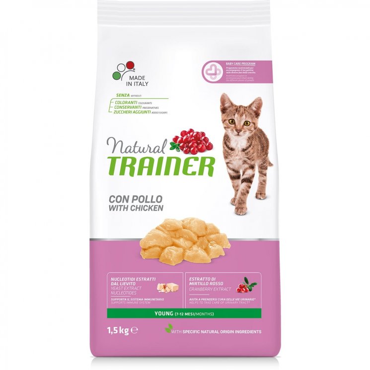 TRAINER NATURAL YOUNG CAT Трейнер Нейчерал Янг Кэт Сухой корм для Молодых Кошек от 7 до 12 месяцев 1,5 кг