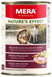 Влажный корм MERA NATURES EFFECT NASSFUTTER ENTE&KARTOFFEL (консервы для собак утка с розмарином, морковью и картофелем) цена за упаковку 400 гр х 6 шт