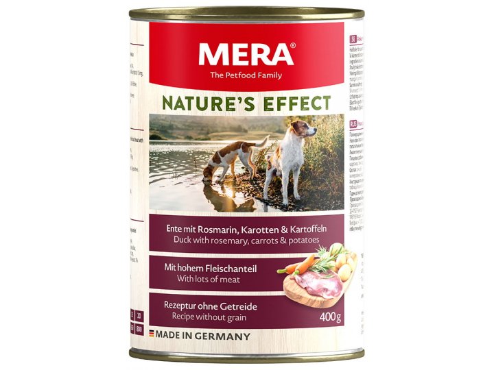Влажный корм MERA NATURES EFFECT NASSFUTTER ENTE&KARTOFFEL (консервы для собак утка с розмарином, морковью и картофелем) цена за упаковку 400 гр х 6 шт