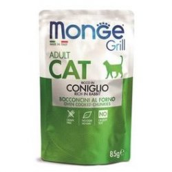 MONGE GRILL BUSTE ADULT CONIGLIO Влажный корм Паучи Монж для взрослых кошек Итальянский кролик (цена за упаковку) 85 гр х 28 шт