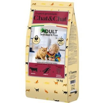 Сухой корм CHAT&CHAT EXPERT PREMIUM ADULT WITH BEEF AND PEAS  Чат и Чат для взрослых кошек с Говядиной и горохом 14 кг