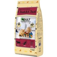 Сухой корм CHAT&CHAT EXPERT PREMIUM ADULT WITH BEEF AND PEAS  Чат и Чат для взрослых кошек с Говядиной и горохом 2 кг