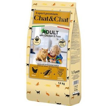 Сухой корм CHAT&CHAT EXPERT PREMIUM ADULT WITH CHICKEN AND PEAS  Чат и Чат для взрослых кошек с Курицей и горохом 14 кг