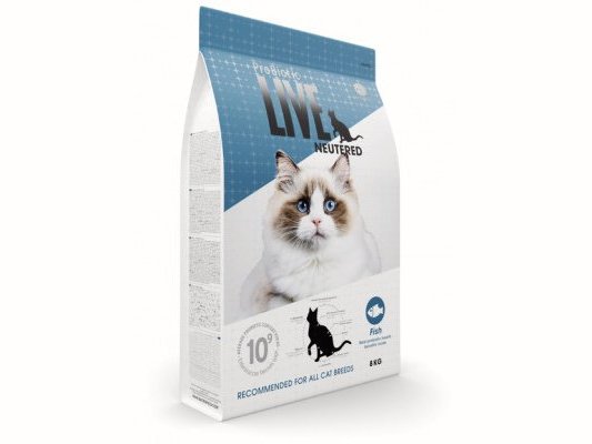 Сухой корм Probiotic LIVE Neutered (Пробиотик Лайв)  для стерилизованных кошек с Рыбой 8 кг