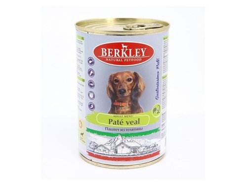 Влажный корм BERKLEY PATE №2 VEAL  Консервы Беркли для собак Паштет из Телятины (цена за упаковку) 400г х 24шт