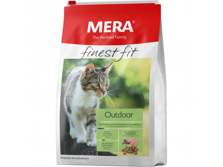 Сухой корм MERA FINEST FIT OUTDOOR для взрослых активных кошек, гуляющих на улице 10 кг
