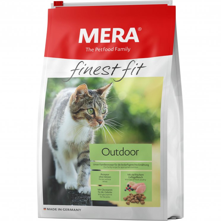 Сухой корм MERA FINEST FIT OUTDOOR для взрослых активных кошек, гуляющих на улице 10 кг