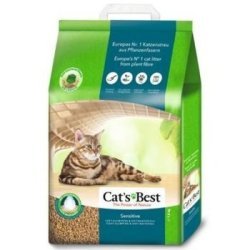 CATS BEST SENSITIVE Наполнитель для туалета котят и кошек Кэтс Бест Древесный комкующийся 2,9 кг