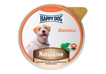 HAPPY DOG NATURLINE Паштет Хэппи Дог для собак Индейка (цена за упаковку, Россия) 125 гр х 10 шт шт